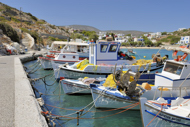 Greece Stock Photography. A view to harbour of Agios Georgios. Iraklia Island, Cyclades Islands, Greece, Europe.